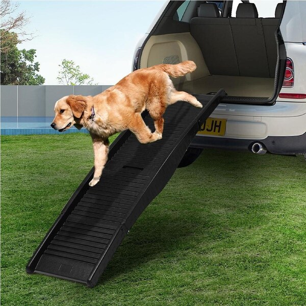 Pawz Dog Ramp Pet Car Suv Travel Stair Step Foldable Portable Lightweight Ladder Black