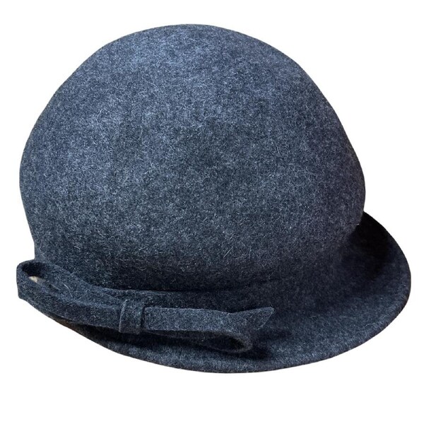 Maddison Avenue Womens Adjustable Wool Vintage Beret Cap Bow One Size - Grey