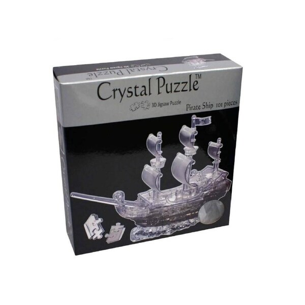 3D Clear Pirate Ship Crystal Puzzle