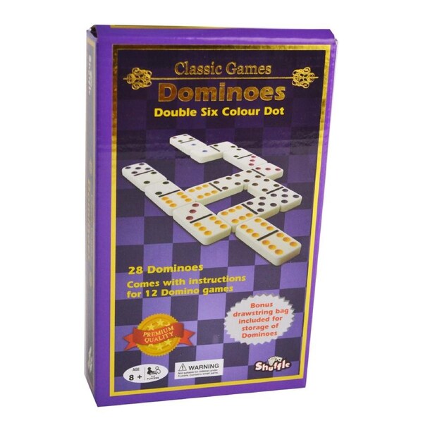 Shuffle Classic Coloured Dominoes Double 6