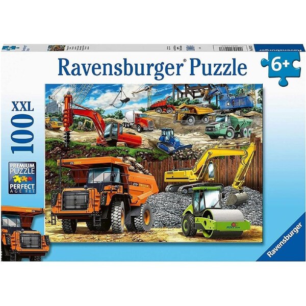 Ravensburger - Construction Vehicles Puzzle 100 Piece