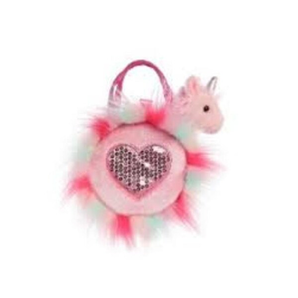 Fancy Pal Unicorn In Pink Fluffy Heart Bag