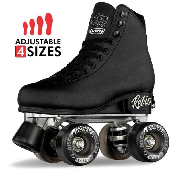 Retro Roller Skates Black (Eu37) Mens 5/ Ladies 6