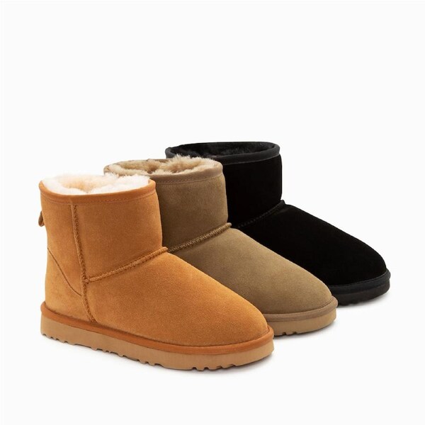 Ugg Boots Genuine Australian Sheepskin Unisex Mini Classic Suede Ozwear Ugg EU39 / AU6M/8L / 255mm / BLACK