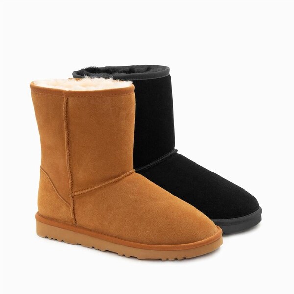Ugg Boots Genuine Australian Sheepskin Unisex Short Classic Suede Ozwear Ugg EU43 / AU10M/12L / 287mm / BLACK