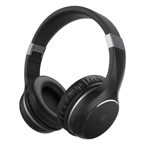 Motorola Bluetooth Wireless Headphones with Microphone, MOTO XT220 Over-Ear Foldable Head Phones with Dynamic Bass & 24h Playtime (Jet Black)