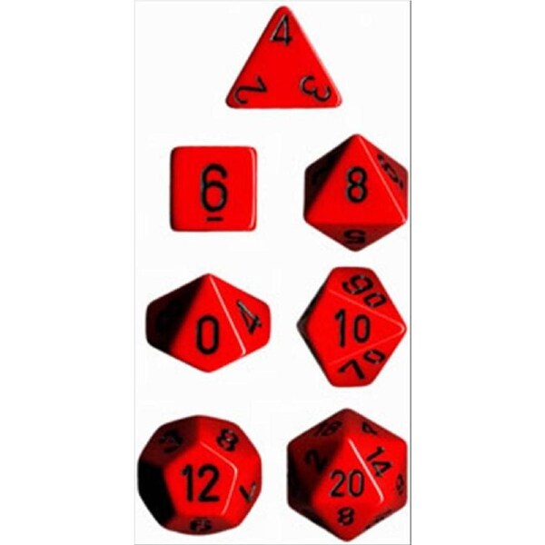 CHX 25414 Opaque Polyhedral Red/black 7-Die Set