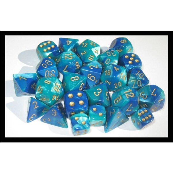 CHX 26659 Gemini 16mm d6 Blue Teal/Gold Block (12)