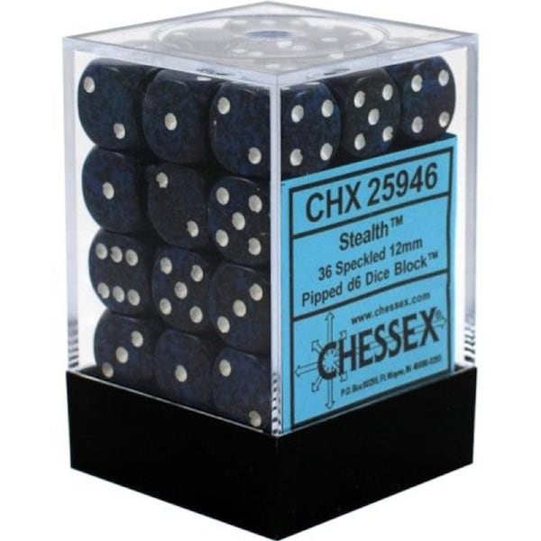 CHX 25946 Speckled 12mm d6 Stealth Block (36)