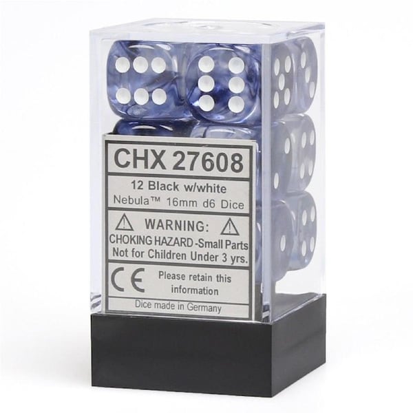 CHX 27608 Nebula 16mm d6 Black/white Block (12)