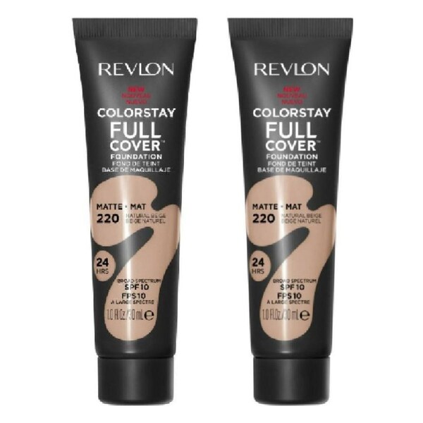 2 x Revlon ColorStay Full Cover Matte Foundation 30mL - 220 Natural Beige
