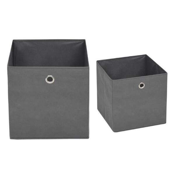 10pcs Folding Storage Boxes Set Grey Non Woven Fabric Underwear Drawer Organiser