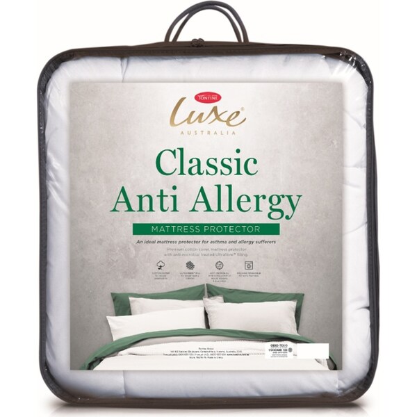 Tontine 183x203cm Luxe Classic Anti Allergy King Bed Cotton Mattress Protector