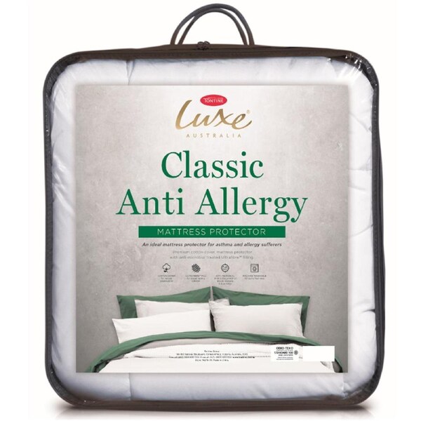 Tontine 138x188cm Luxe Classic Anti Allergy Double Bed Cotton Mattress Protector