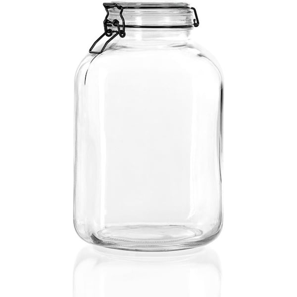 Lemon & Lime Fido 5L/27.5cm Glass Clip Jar Canister Food Storage/Container Clear