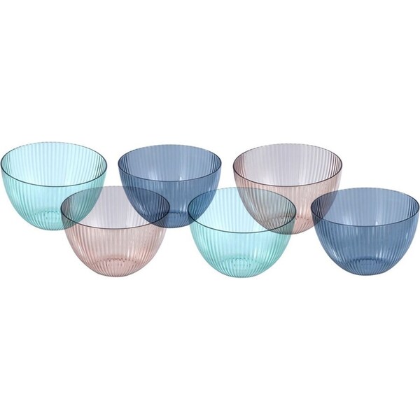 6x Lemon & Lime Palm Deco 13.5cm Serving Food Bowl/Outdoor Picnic Tableware Asst