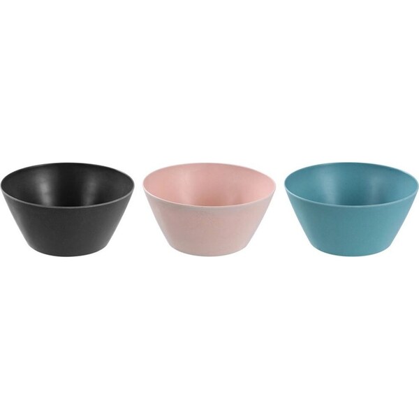 3x Lemon & Lime Melamine 25cm Salad/Noodle Food Bowl Eco Bamboo Fibre Assorted
