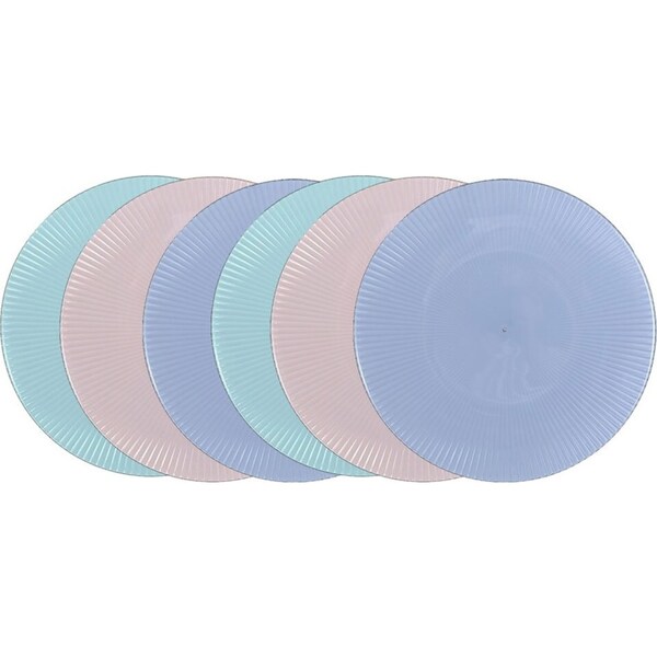 6x Lemon & Lime Palm Deco 25cm Serving Plate/Outdoor Picnic Party Tableware Asst