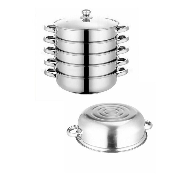 5 Tier Stainless Steel Steamer Kitchen Tool Meat Vegetable Cooking Steam Pot