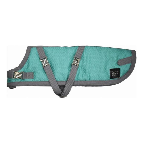Dachshund Dog Coat 38cm Green/Grey Warm Inside & Waterproof by ZeeZ
