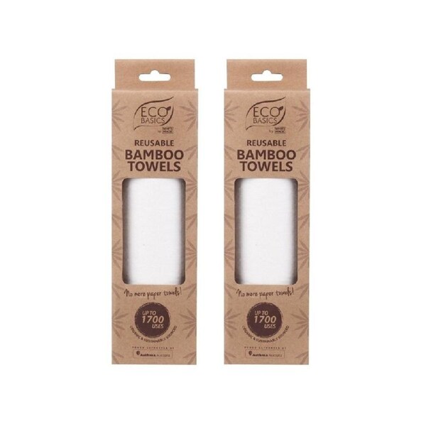 White Magic Eco Basics Reusable 30cm Bamboo Towels Pack 40