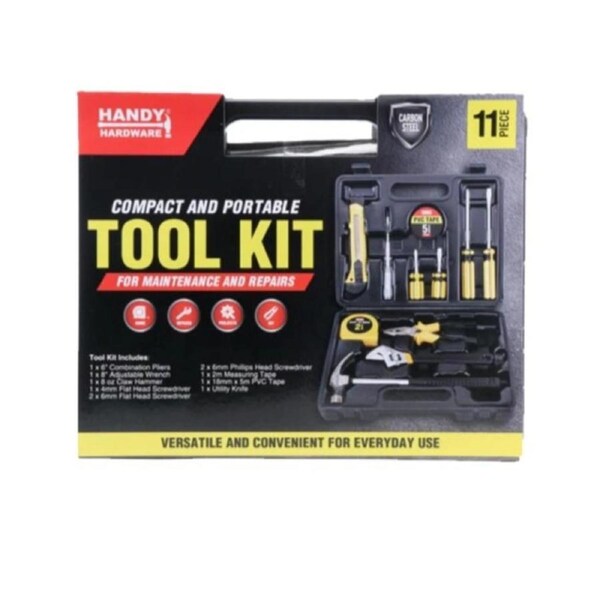 Ozoffer Portable 11PC Tool Kit Box DIY Hand Tools Mechanic Portable Mobile Set Toolbox