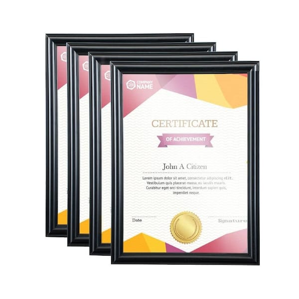 Certificate and Document A4 Matte Black Edges Frame