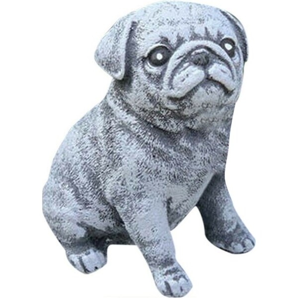 Outdoor Garden Home Yard Puppy Pug Resin Ornament Decoration