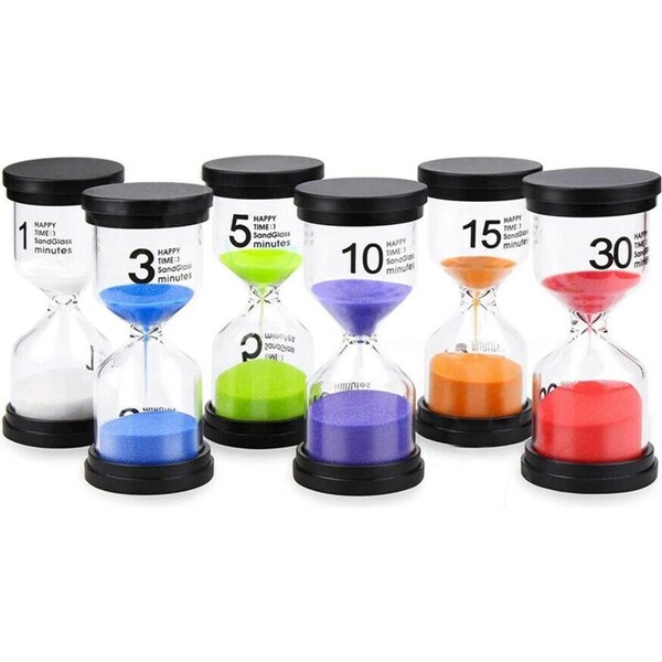 Hourglass Sand Glass Timer Clock Decoration - 6pcs