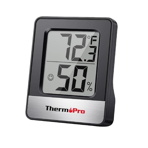 ThermoPro TP49 Black Digital Hygrometer Indoor Thermometer Humidity Meter Room Thermometer
