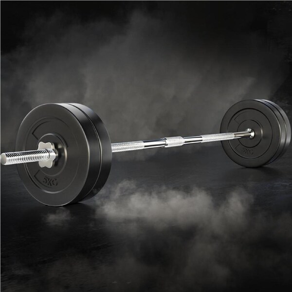 168cm 28kg Everfit Barbell Set Weight Plates Bar Lifting Bench