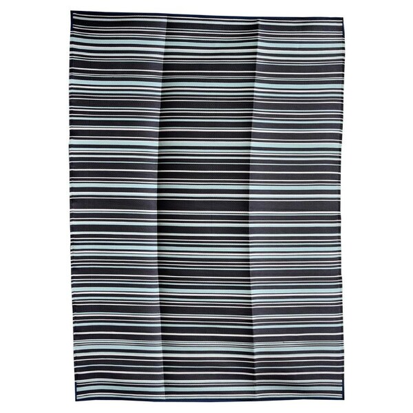 Zenith Multicolour Stripes Foldable Waterproof Large Camping Mat - 270 x 360 cm - Weatherproof Rug, Recycled Plastic, Sustainable, Eco Friendly UV Resistant, Durable Outdoor, Patio Rug, Fade Resistant