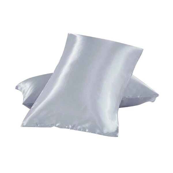 Silver Grey 48X73CM 1 Pair Silk Satin Pillowcases
