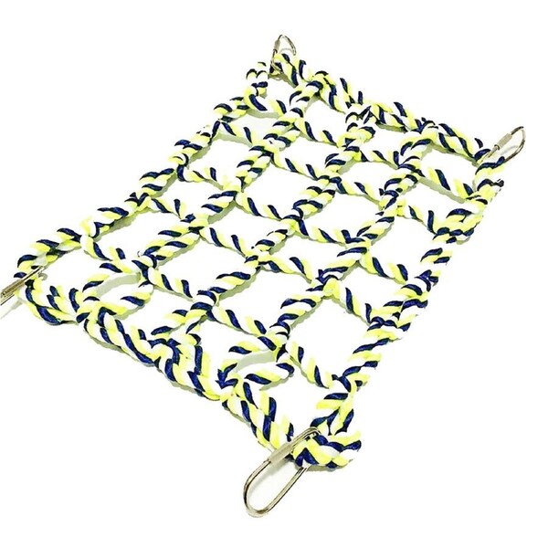 Pet Bird Parrot Hamster Cage Rope Ladder Net Hammock Swing Hanging Perch Toys