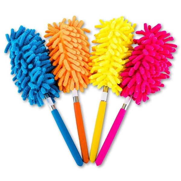 4pk Duster Microfibre Extendable Hard To Reach Surfaces Compact 27cm-64cm