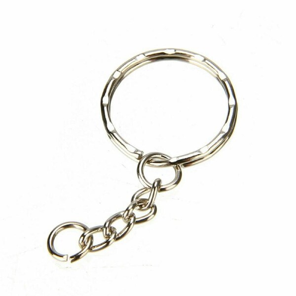 100 Pcs Bulk Split Metal Key Rings Keyring Blanks With Link Chains For DIY Craft