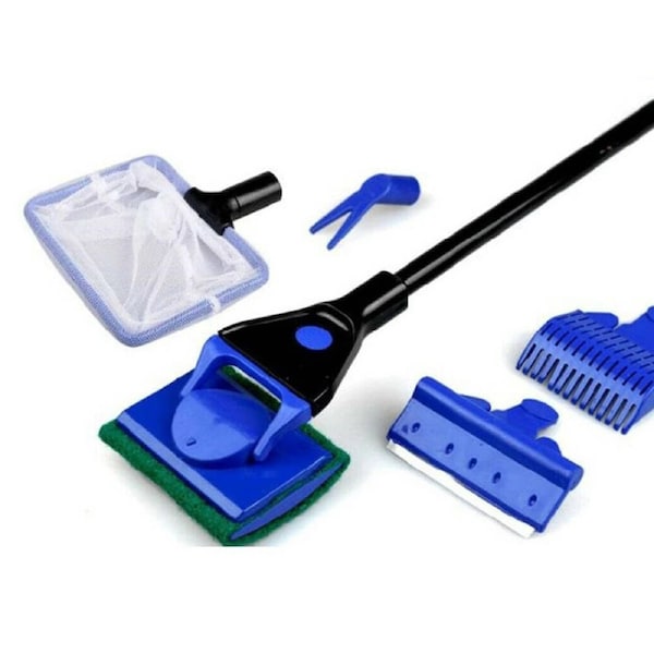 5 in 1 Aquarium Cleaning Tool Fish Tank Algae Vacuum Gravel Cleaner Brush Kit