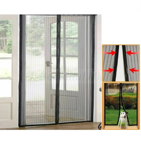 2x Mesh Magnetic Fly Screen Mosquito Bug Door Curtain Hands Free Auto Close
