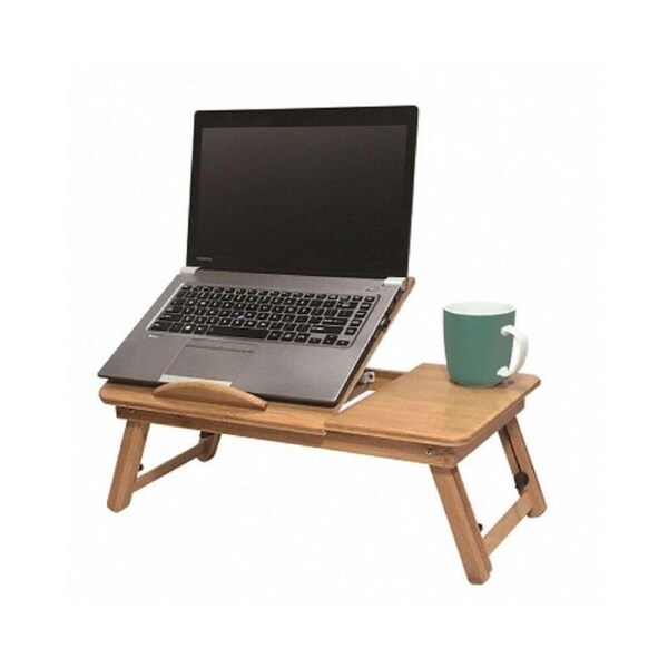Folding Bamboo Laptop Table Desk Notebook Book Reading Bed Writing Tray Stand