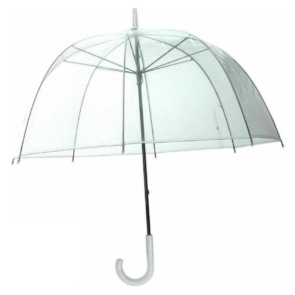 Birdcage Clear Dome Automatic Umbrella Wedding Rain PartyTransparent Parasol