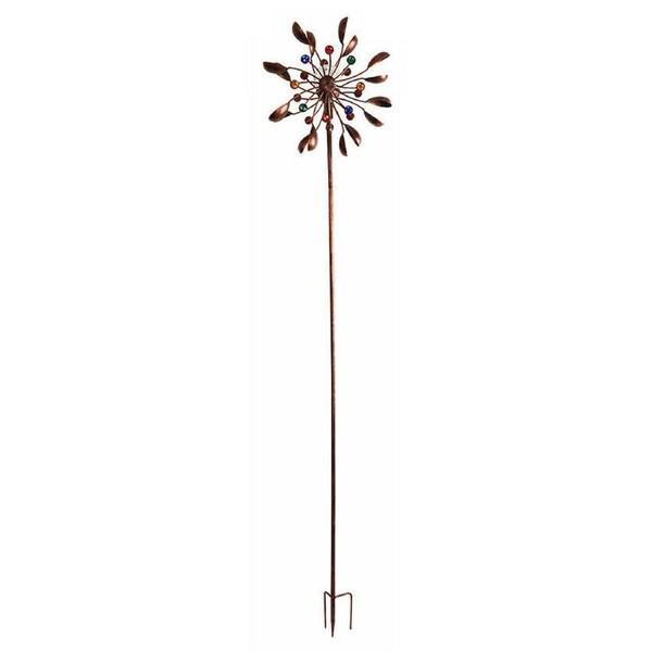 190cm LED Metal Windmill Wind Spinner Solar Powered Light Yard Garden Decoration
