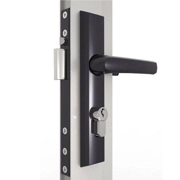 Black Security Screen Door Lock Hinged Door With Cylinders