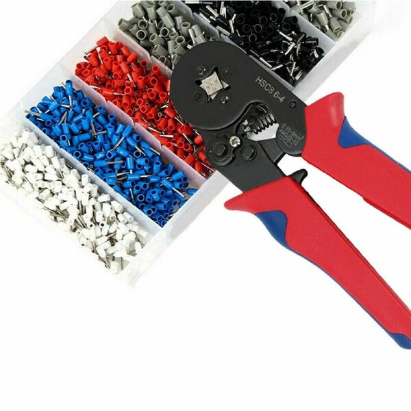 1500pcs 0.25-10mm Bootlace Ferrule Crimper Crimping Cord End Wire Ratchet Tool