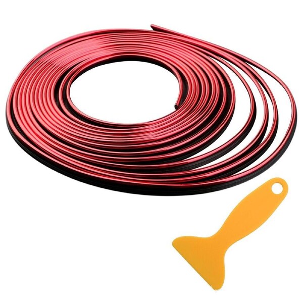 5M 16.4ft Auto Car Gap Trim Moulding Strip Edge Decorative Line Interior Red