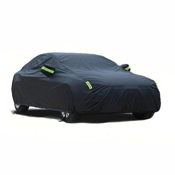 XL Black Waterproof Oxford fabric Outdoor Car Cover Thick Rain UV Resistant