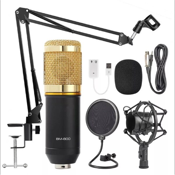 Condenser Microphone Kit Studio Suspension Boom Scissor Arm Stand