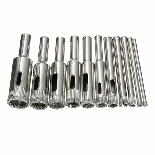 10 Pcs Diamond Glass Drill Set Drill Bit Cutter Drill Holes Saw Core Drill Tool