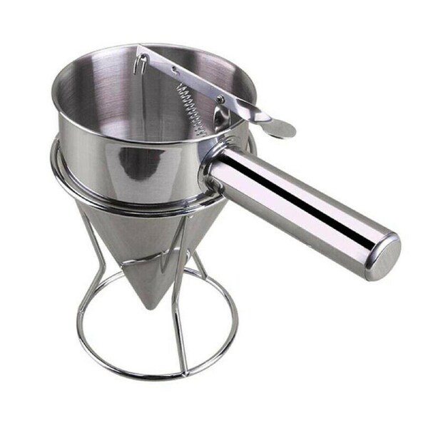 Stainless Steel Funnel Batter Dispenser Pancake Cupcake Waffle Tool With Stand