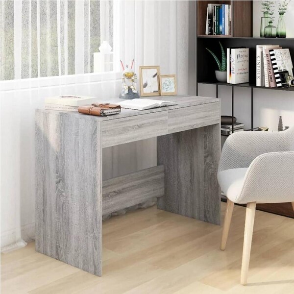 Desk Grey Sonoma 101x50x76.5 cm Engineered Wood vidaXL