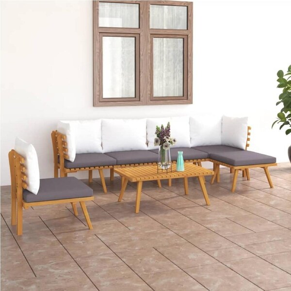 7 Piece Garden Lounge Set with Cushions Solid Wood Acacia vidaXL